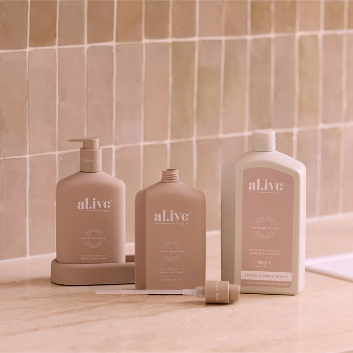 Al.ive Body - Wash Refill - Apricot & Sweet Fig - 1L