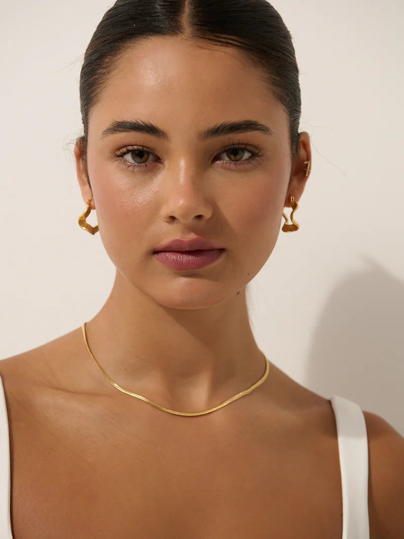 Angels Whisper - Wave Coil 18k Gold Plated Earrings
