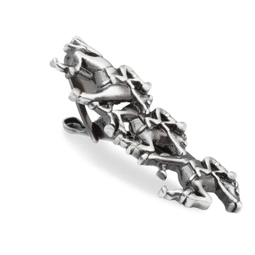 Otaa - Off To The Races Antique Silver Tie Bar