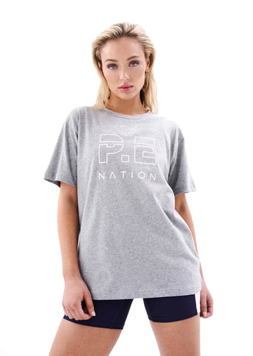 P.E Nation - Heads Up Tee - Grey Marle