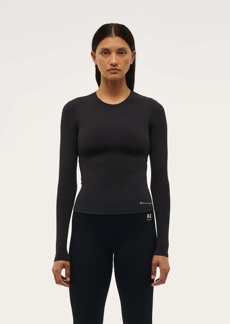 P.E Nation - FOUNDATION LONG SLEEVE TOP IN BLACK