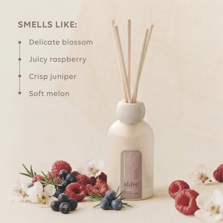 Al.ive Body - Reed Diffuser - Raspberry Blossom & Juniper – Clover and Co