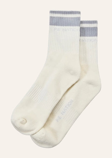 PE Nation - Homage Socks - Whisper White/Heather Blue