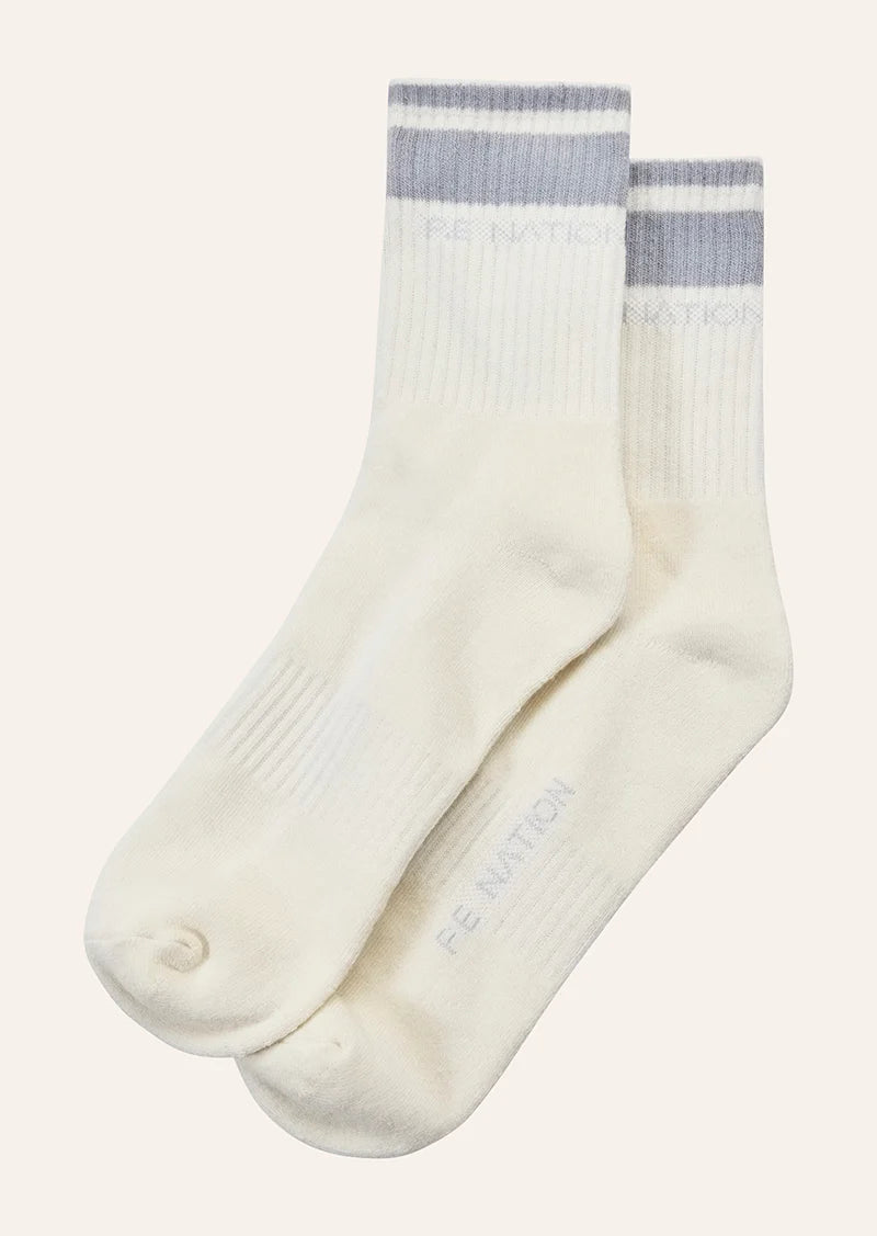 PE Nation - Homage Socks - Whisper White/Heather Blue