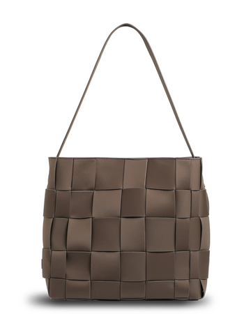 Prene Bags - The Scarlett Bag - Woven Neoprene Everyday Shoulder Bag - Cocoa