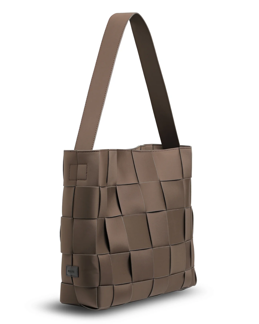 Prene Bags - The Scarlett Bag - Woven Neoprene Everyday Shoulder Bag - Cocoa