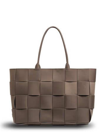 Prene Bags - The Holiday Bag - Woven Neoprene Tote Bag - Large - Cocoa