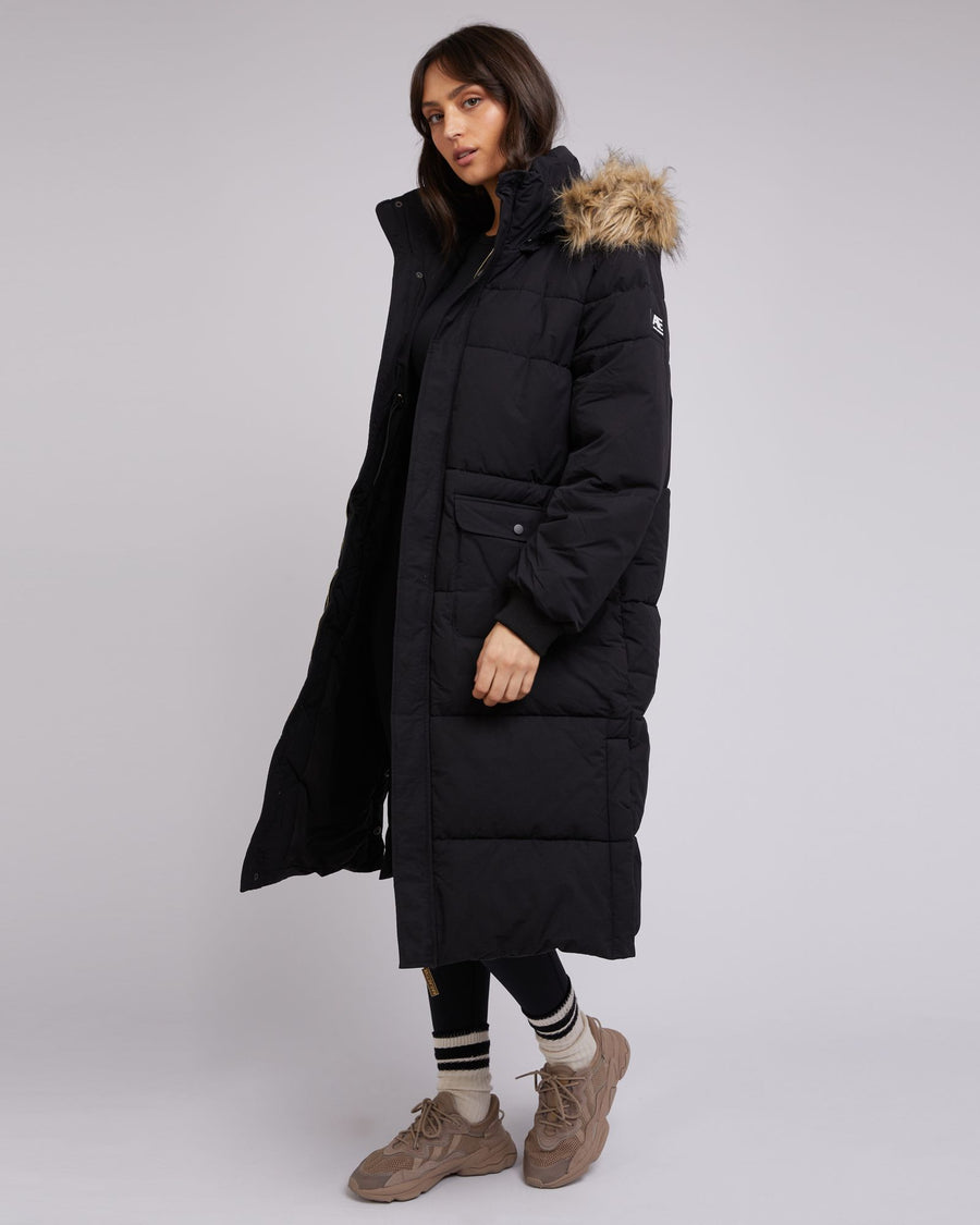 All About Eve - Active Fur Longline Puffer - Black