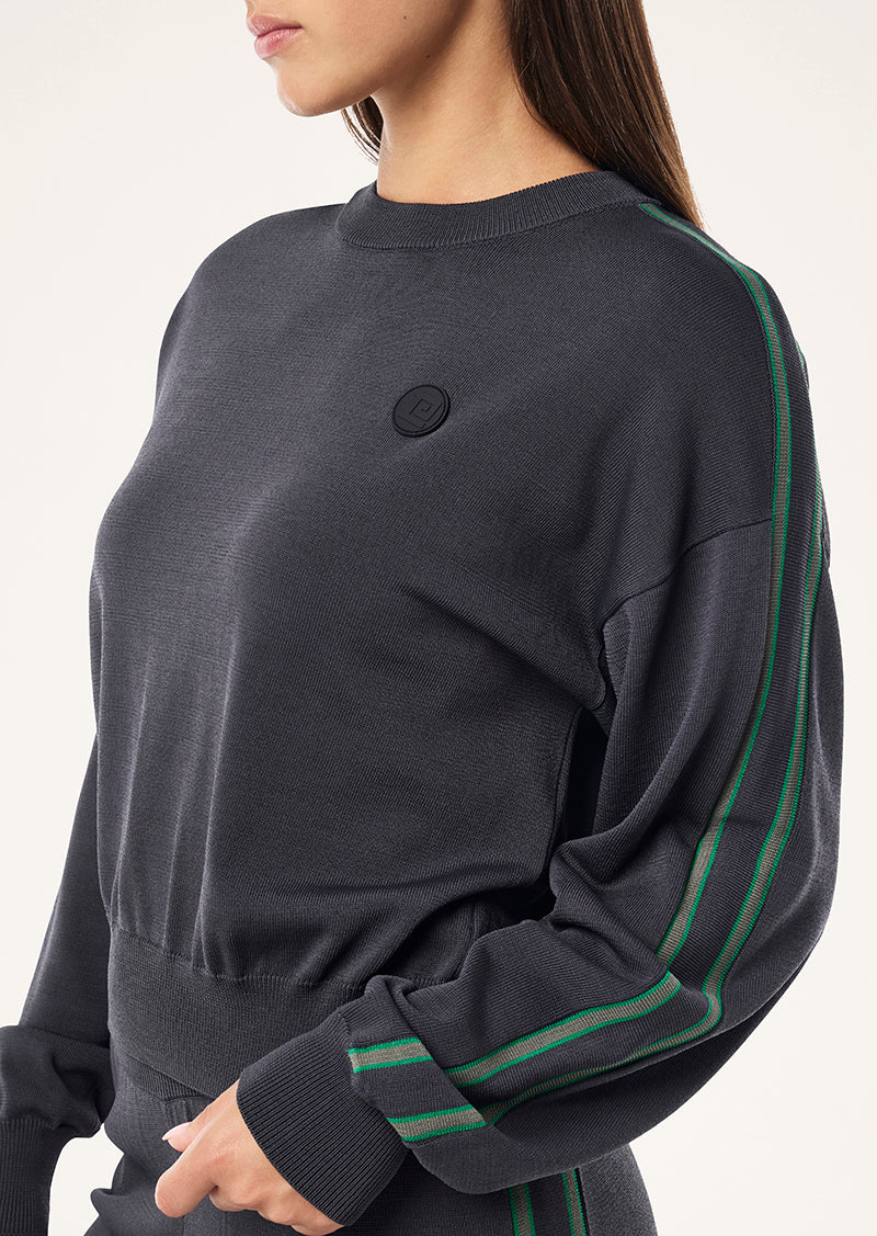 P.E Nation - RETREAT KNIT JUMPER IN CAVIAR