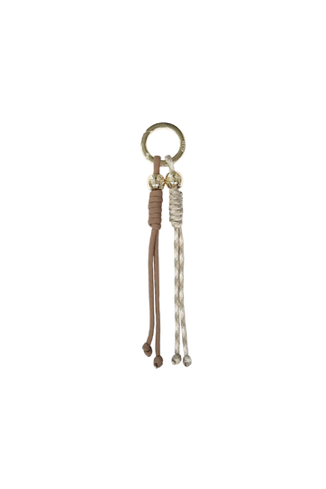 Nim - Rope Charm Key Ring - Taupe/Cream