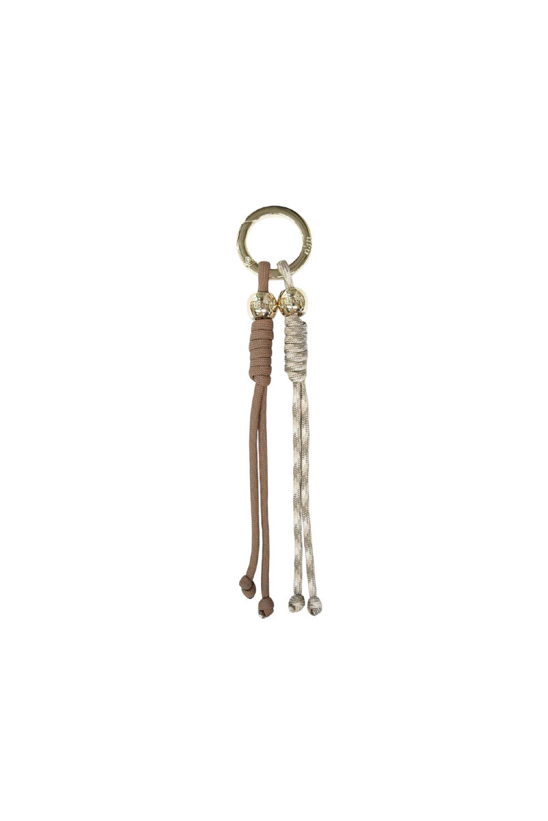 Nim - Rope Charm Key Ring - Taupe/Cream