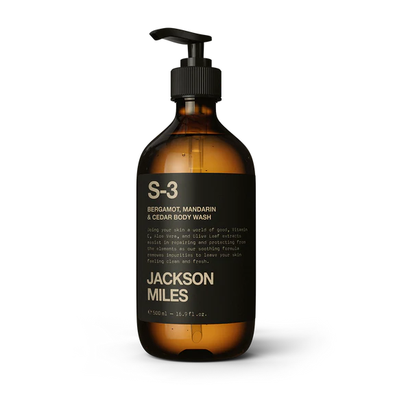 Jackson Miles - S-3 Bergamot, Mandarin & Cedarwood Oud Body Wash 500ml
