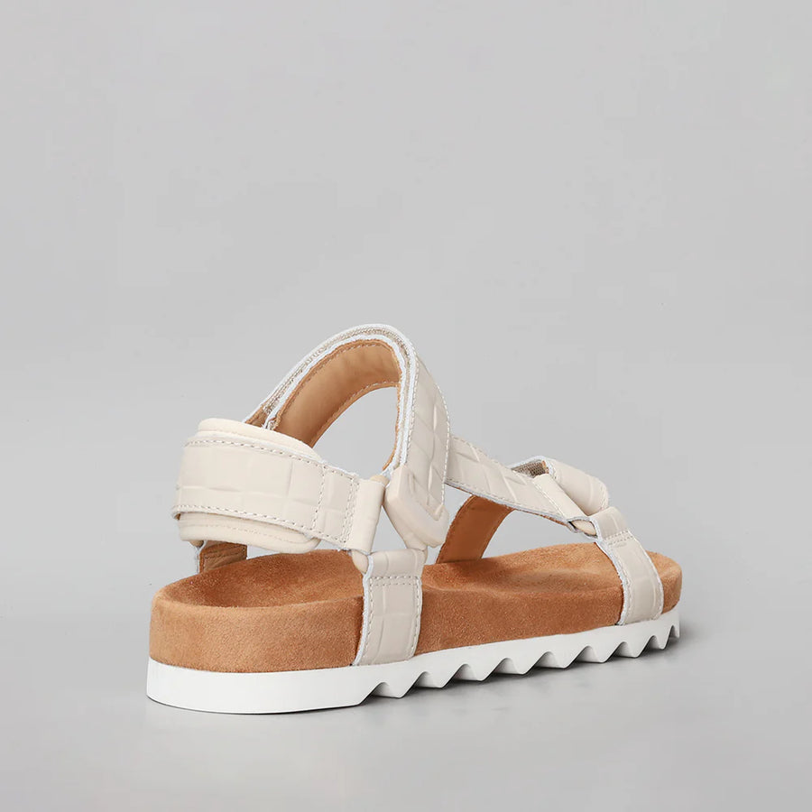 Rollie - Sandal Tooth Wedge Croc - Bone
