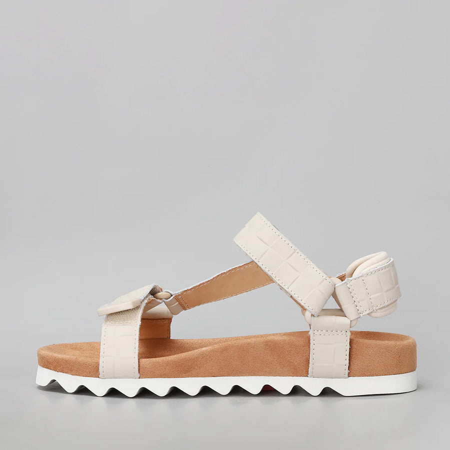 Rollie - Sandal Tooth Wedge Croc - Bone