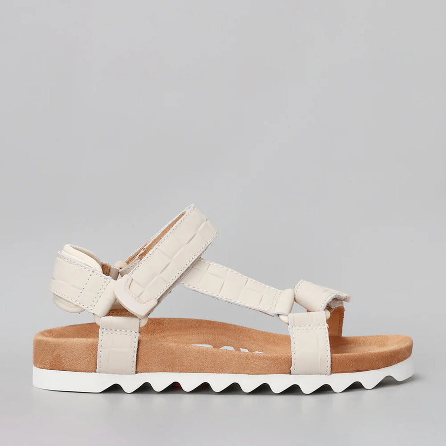Rollie - Sandal Tooth Wedge Croc - Bone
