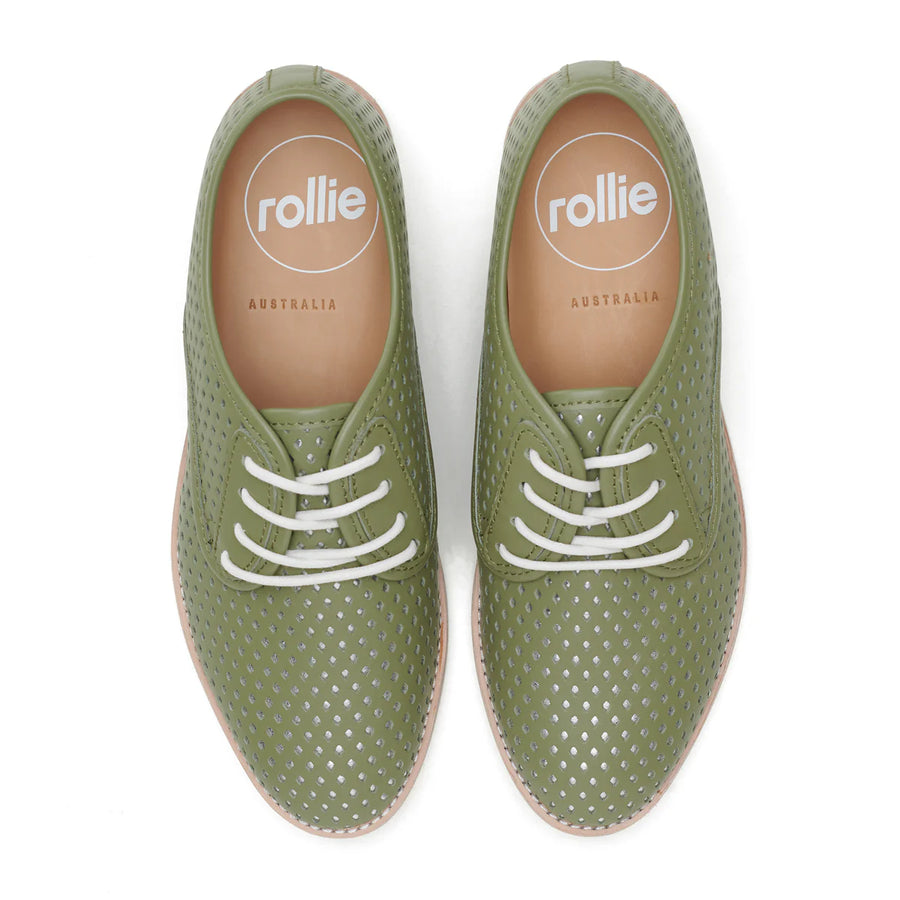 Rollie - Derby Punch Overlay Olive/Silver
