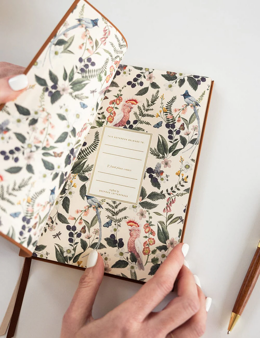 Bespoke Letterpress - Tan Soft Cover Leather Notebook (lined)