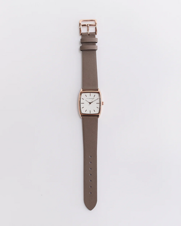 The Horse - The Dress Watch - Rose Gold / White Dial / Dark Grey Leather