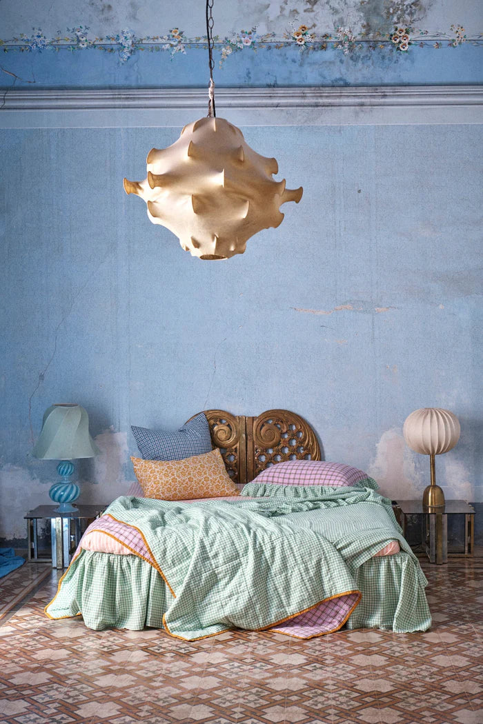 Society of Wanderers - Fresco Gingham Flat Sheet - Queen