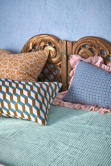 Society of Wanderers - Fresco Gingham Fitted Sheet - Queen