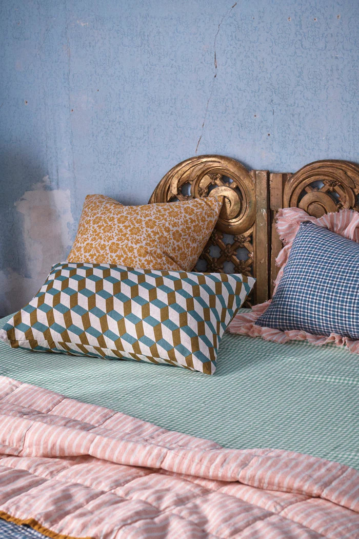 Society of Wanderers - Fresco Gingham Fitted Sheet - Queen