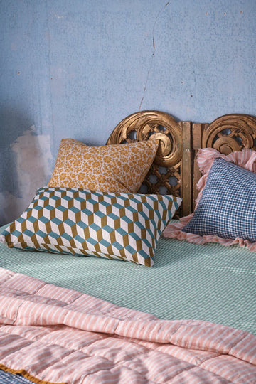 Society of Wanderers - Fresco Gingham Fitted Sheet - King