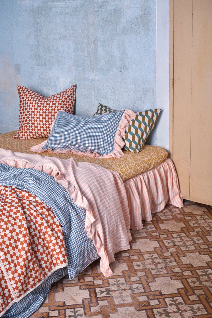 Society of Wanderers - Pesca Stripe Flat Sheet - Queen