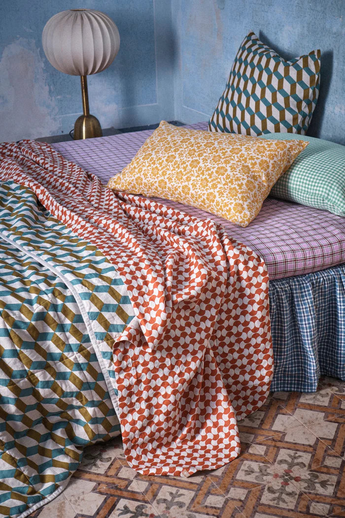 Society of Wanderers - Marmelatta Check Fitted Sheet - Queen