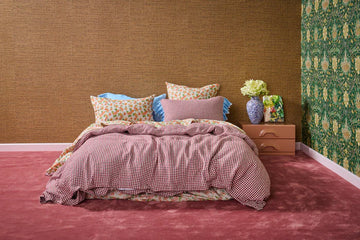 Society of Wanderers - Mulberry Gingham Duvet Cover - King