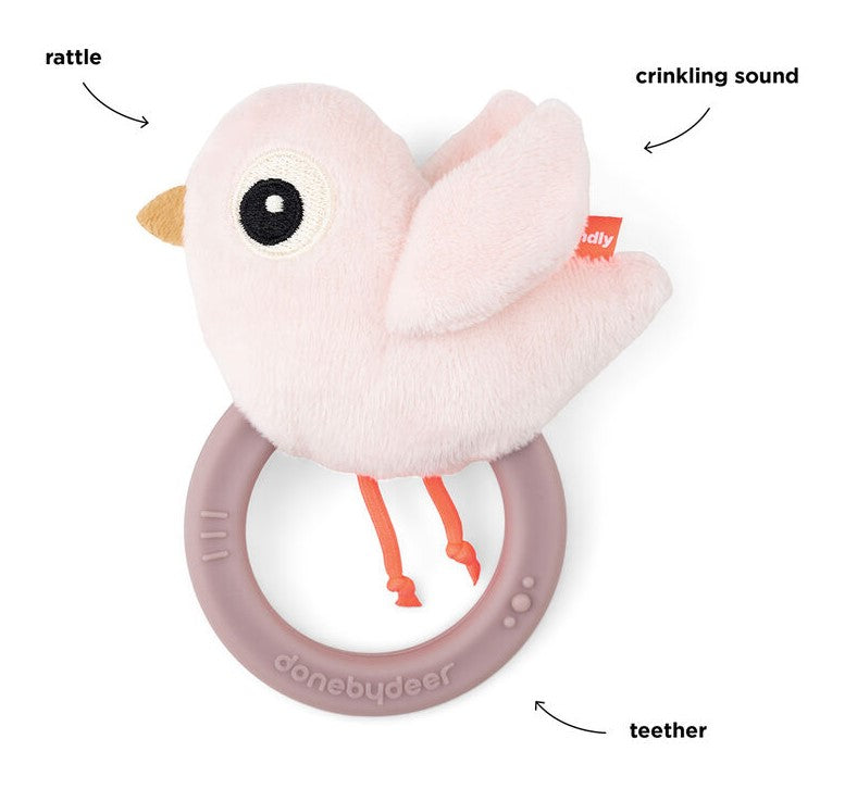 Done by Deer - Sensory Rattle with Teether - Powder