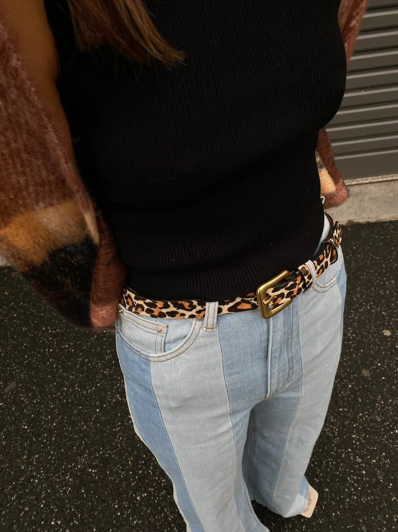 Angels Whisper - Leopard Square Buckle PU Belt