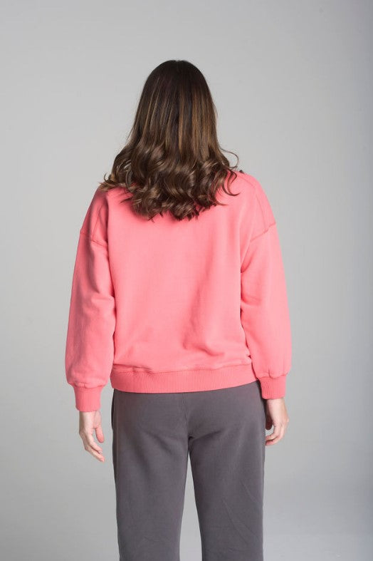 Cloth + Paper + Scissors - Oversized Panel Sweater - Coral