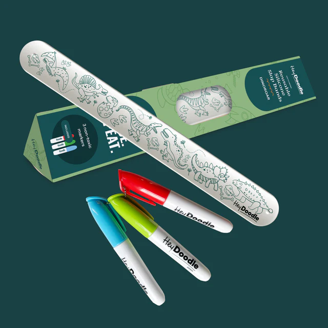 HeyDoodle - Sketchband - Reusable Colouring & Doodle Slap Bracelet - DinoRoar