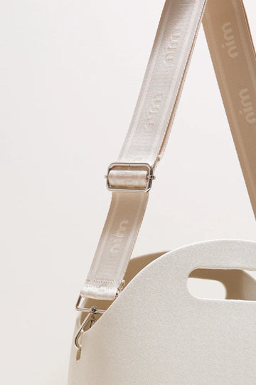 Nim - Shoulder Strap - Crème Mono + Silver