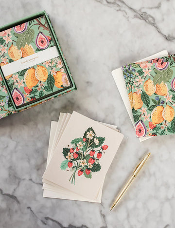 Bespoke Letterpress - 10 pack Greeting Card Boxset - Summer Fruits