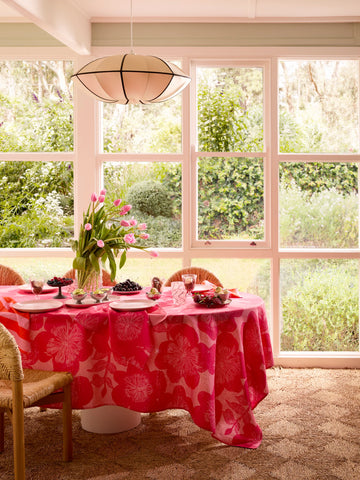 Bonnie & Neil - Jardin Pink Tablecloth - 250x170cm