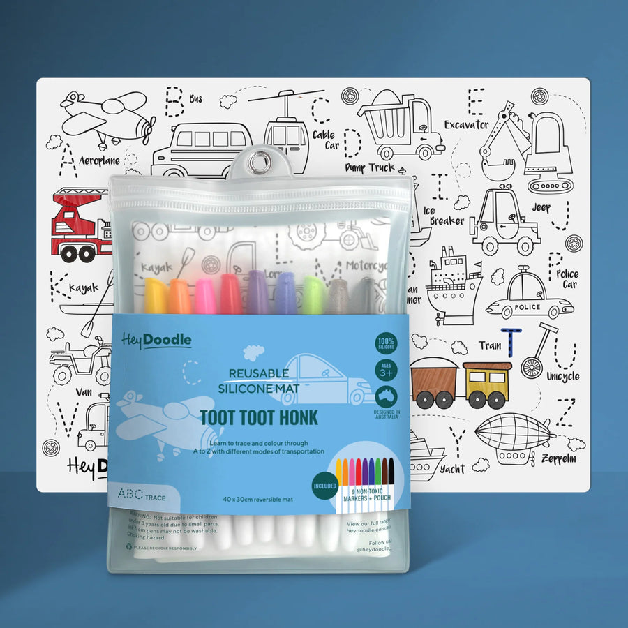 HeyDoodle - Toot Toot Honk Classic Colouring & Doodle Mat
