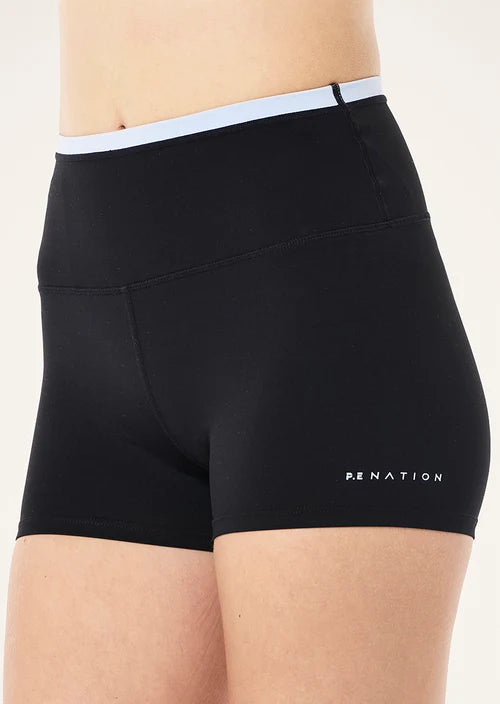 PE Nation - Vita 2 5 Bike Short - Black / Heather Blue