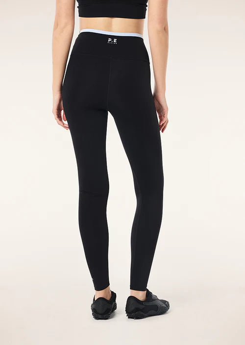 PE Nation - Vita Full Length Legging - Black/Heather Blue
