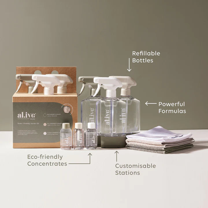 Al.ive Body - Home Cleaning Starter Kit - APPLE & WHITE MUSK, CITRUS BLOSSOM + FRESH GRAPEFRUIT