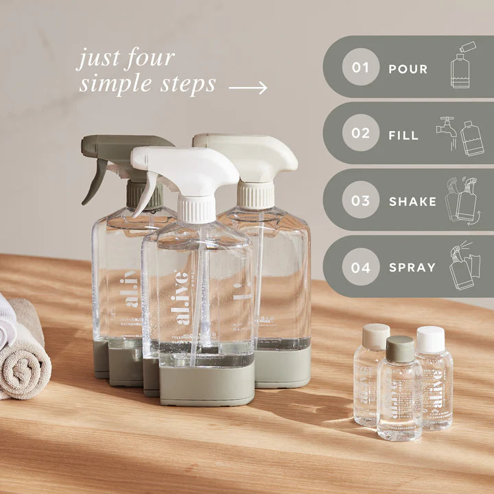 Al.ive Body - Home Cleaning Starter Kit - APPLE & WHITE MUSK, CITRUS BLOSSOM + FRESH GRAPEFRUIT
