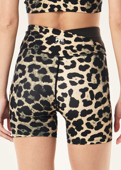 P.E Nation - Wander 5 Inch Bike Short - Leopard/Smokestone