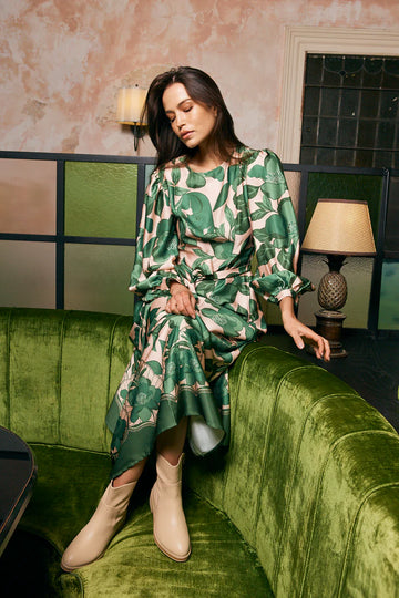 Walnut - Paris Dress - Jaguar Jungle