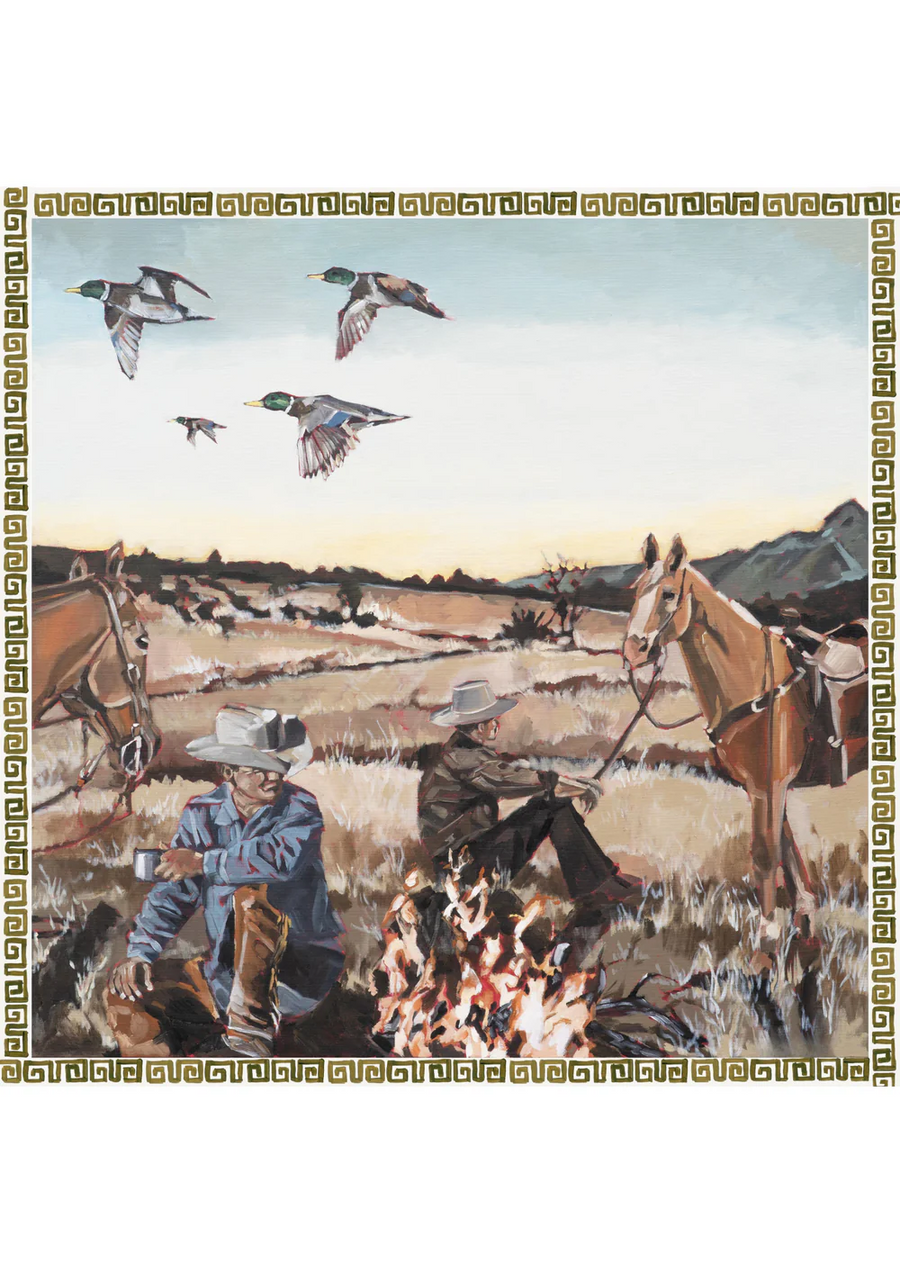 Whitney Spicer Art - 'Cowboy Camp' Silk Bandana