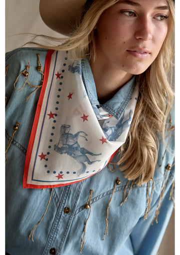 Whitney Spicer Art - Cowboy Up Cotton Bandana