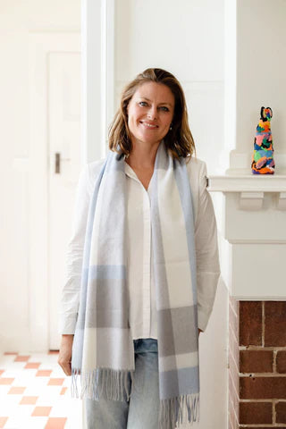 Greenwood Designs - Winter Woollen Check Scarf - Claire