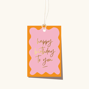 Elm Paper - Wavy Birthday Sunset Gift Tag