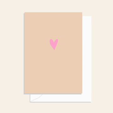 Elm Paper - Heart Card Caramel/Pink