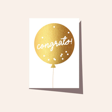Elm Paper - Congrats Gold Balloon Card