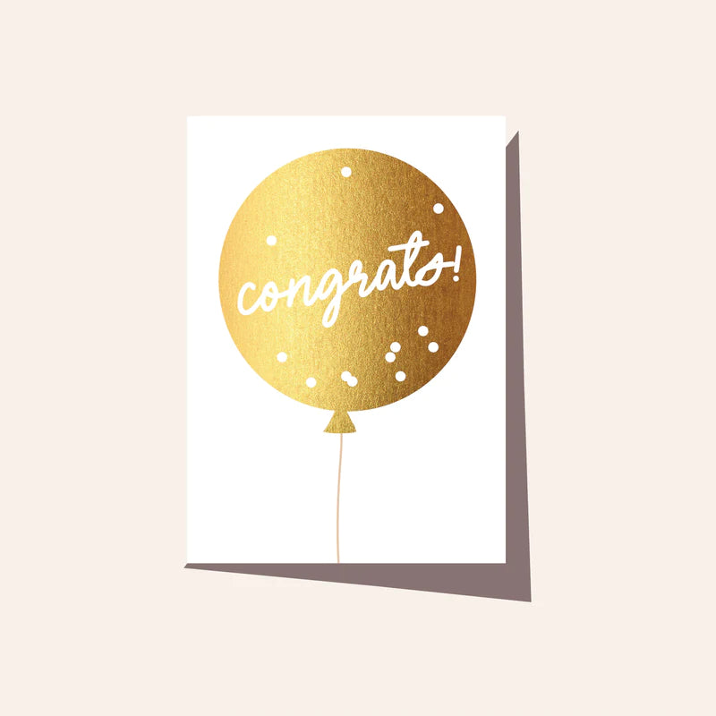 Elm Paper - Congrats Gold Balloon Card